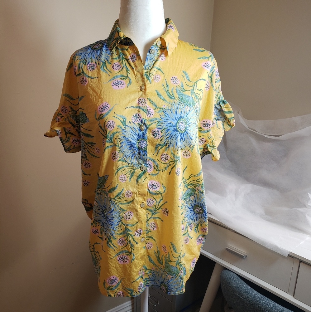 Madewell short sleeve button down blouse